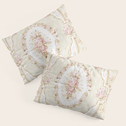 Antique French 19th Century Aubusson Rose Floral Pillow Sham Gallery Image 3