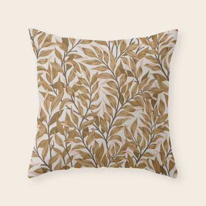 Autumn Botnica Foliage in Neutral Throw Pillow Gallery Image 2