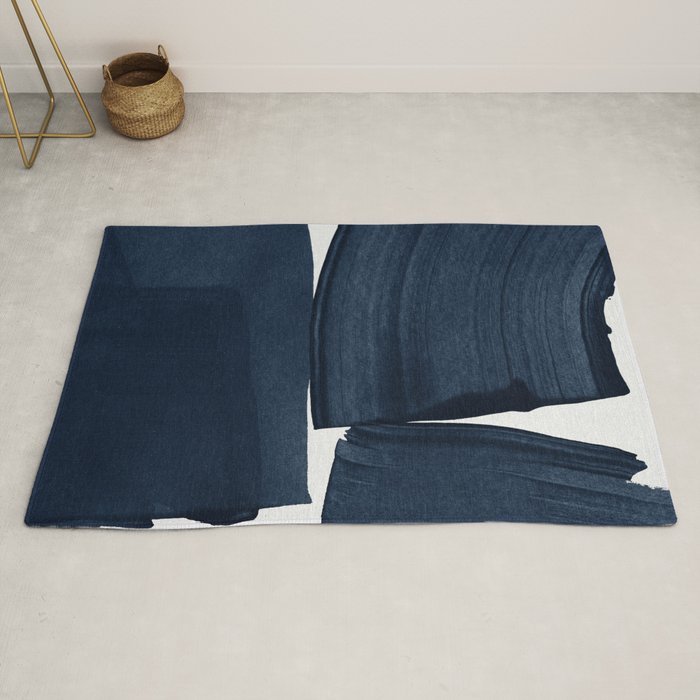Minimalist Painting Blue I, Navy Decor Rug Gallery Image 2