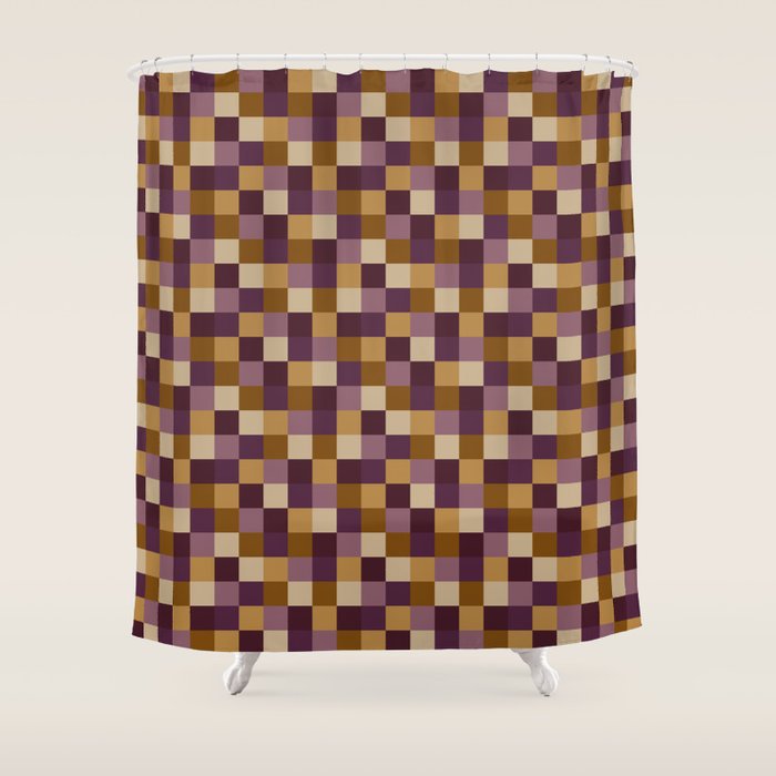 Bold Autumn Checks Pattern - Small XII Shower Curtain Gallery Image 1