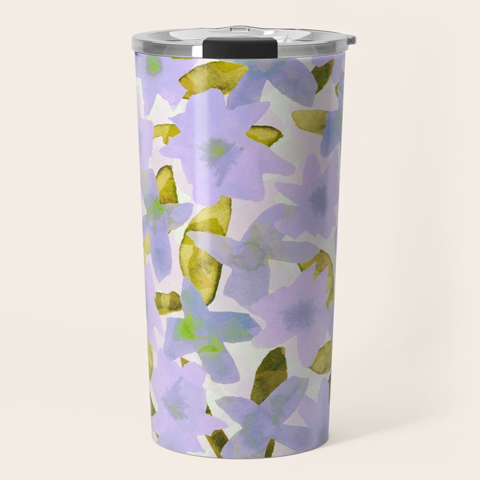 Lilac Watercolor Garden Travel Mug Gallery Image 1