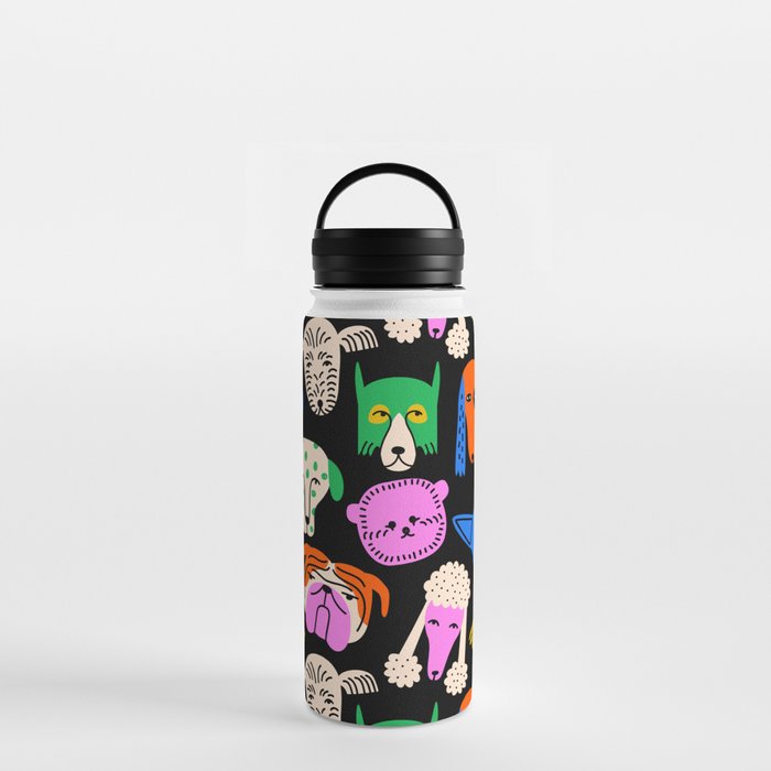 Funny colorful dog cartoon pattern Water Bottle Gallery Image 3