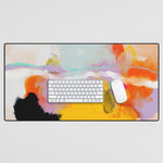 yellow blush abstract Desk Mat Gallery Image 1