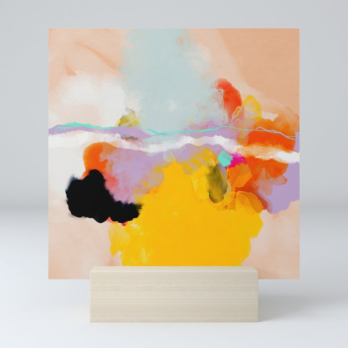 yellow blush abstract Mini Art Print Gallery Image 5