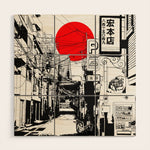Tokyo street sunrise Wood Wall Art Gallery Image 1