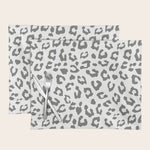 Safari Leopard Print - Grey & White Placemat Gallery Image 1