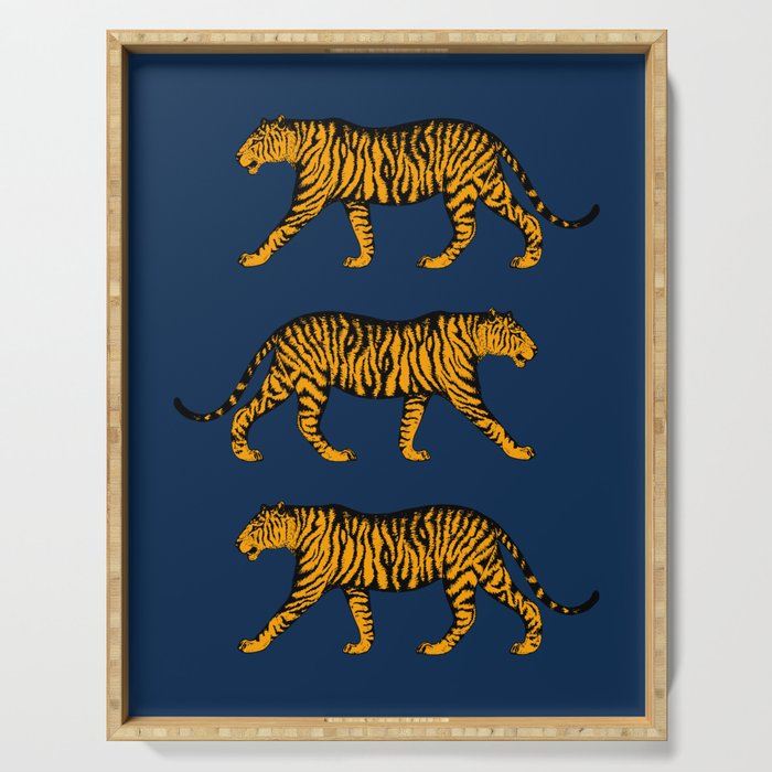 Tigers (Navy Blue and Marigold) Serving Tray Gallery Image 1