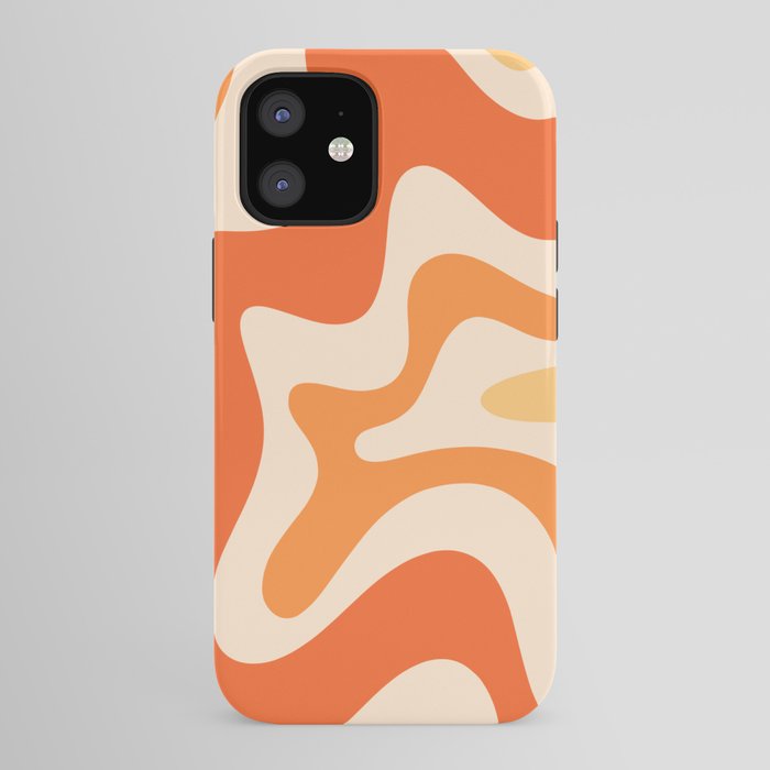 Retro Liquid Swirl Abstract Pattern Square Tangerine Orange Tones iPhone Case Gallery Image 41