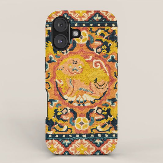 Shigatse Khagangma Antique Tibetan Seat Mat Print iPhone Case Gallery Image 1