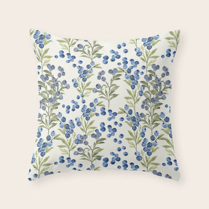 âWild Blueberryâ - Botanical Pattern Throw Pillow Gallery Image 6