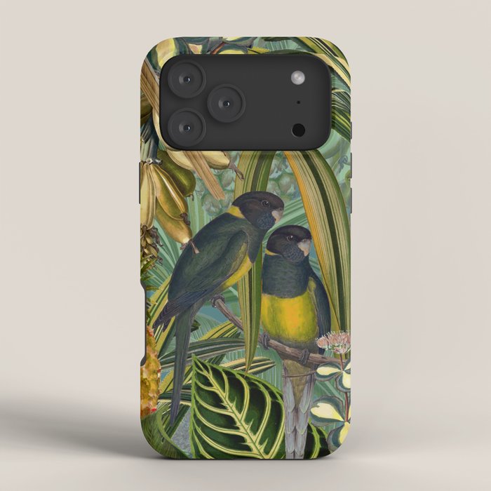 Vintage & Shabby Chic - Green Tropical Bird Flower Garden iPhone Case Gallery Image 4
