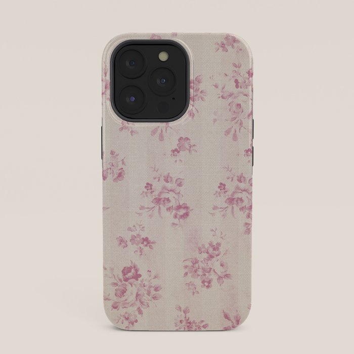 Elegant blush pink white rustic floral vintage stripes iPhone Case Gallery Image 35