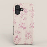 Elegant blush pink white rustic floral vintage stripes iPhone Case Gallery Image 1