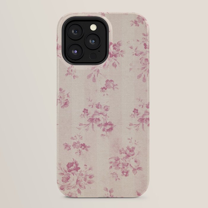 Elegant blush pink white rustic floral vintage stripes iPhone Case Gallery Image 24