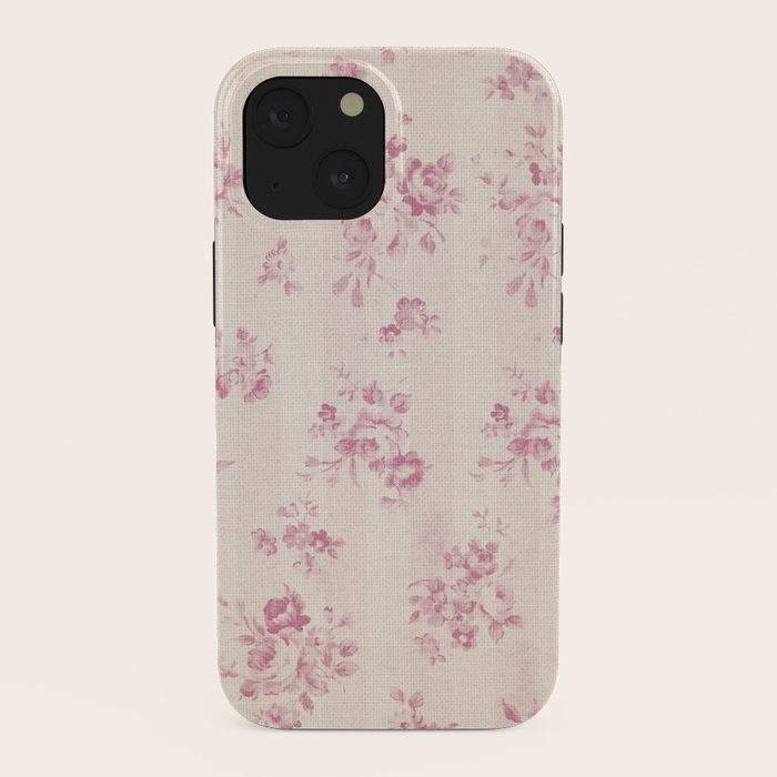 Elegant blush pink white rustic floral vintage stripes iPhone Case Gallery Image 38