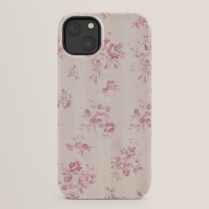 Elegant blush pink white rustic floral vintage stripes iPhone Case Gallery Image 30