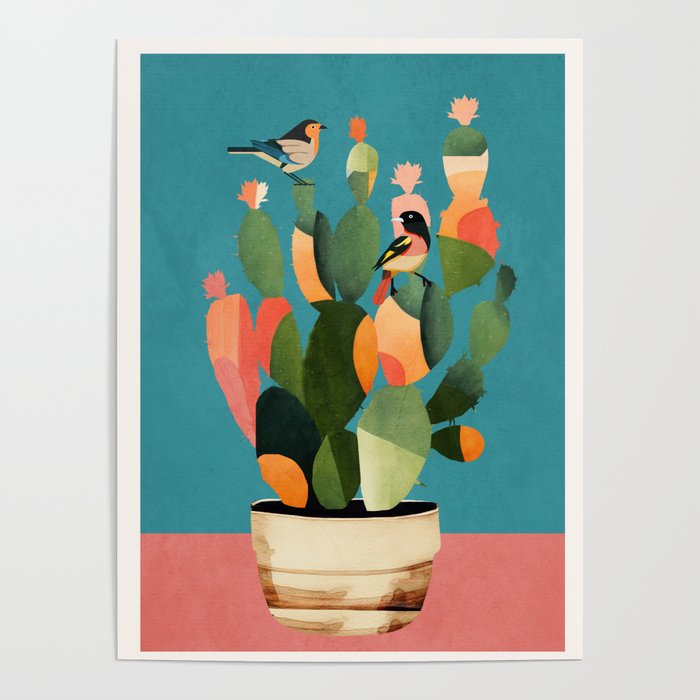 Cactus and Birds 2 Poster Gallery Image 4