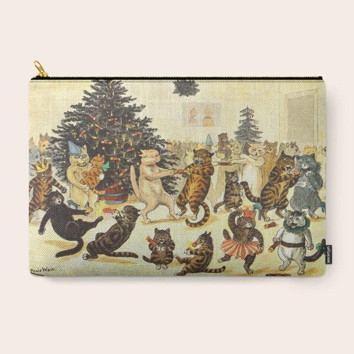 'Christmas Party Cats' by Louis Wain Vintage Cat Art Carry All Pouch Gallery Image 3
