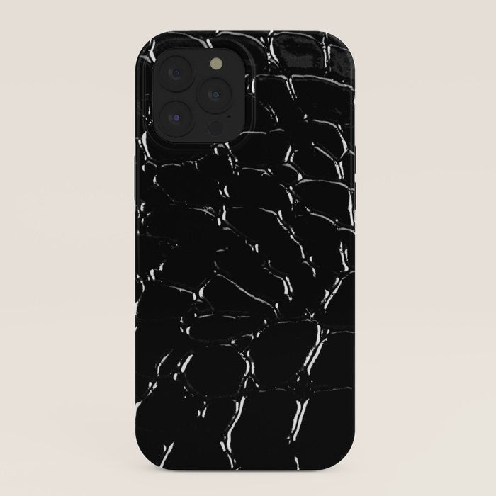 Exotic Black Crocodile Patent Leather iPhone Case Gallery Image 40