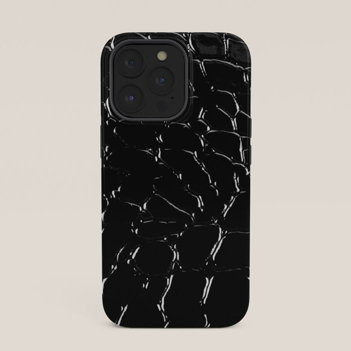 Exotic Black Crocodile Patent Leather iPhone Case Gallery Image 35