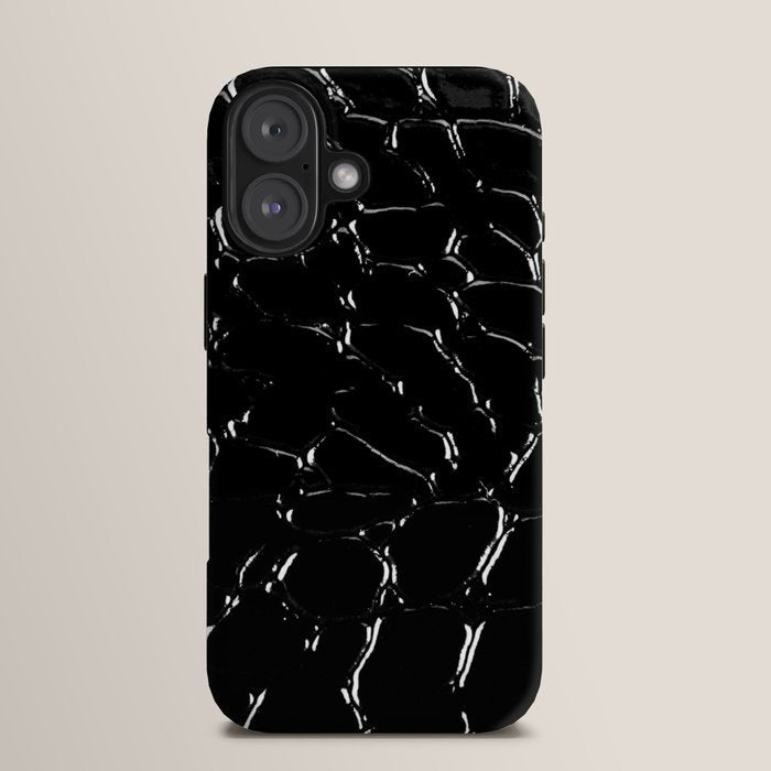 Exotic Black Crocodile Patent Leather iPhone Case Gallery Image 13