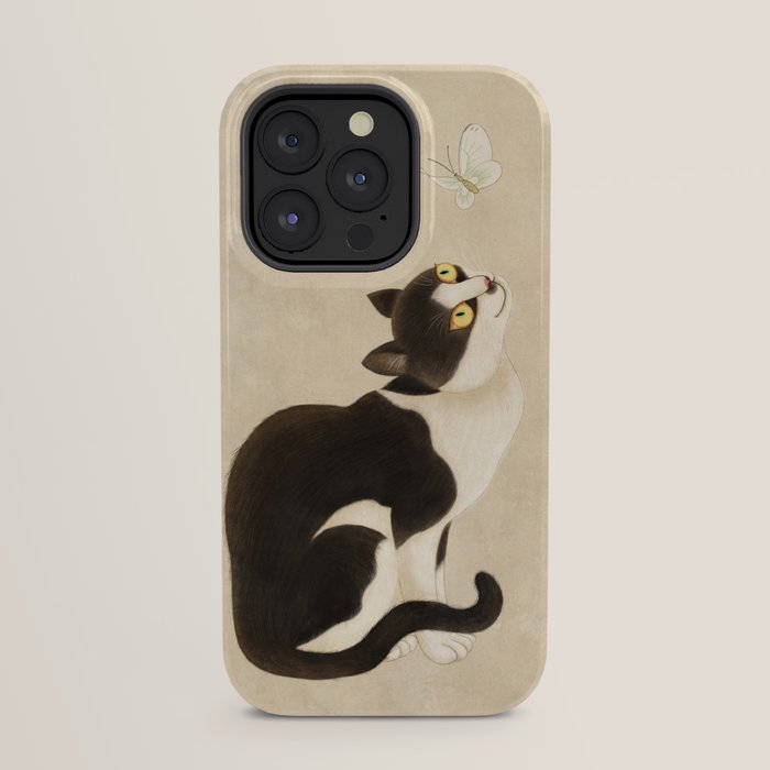 Minhwa: cat & butterfly (Korean traditional/folk art) iPhone Case Gallery Image 31