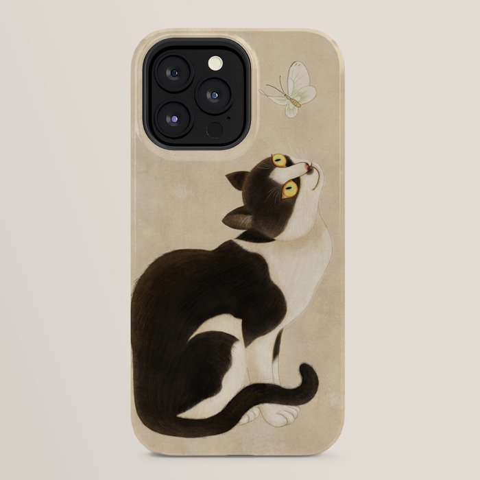 Minhwa: cat & butterfly (Korean traditional/folk art) iPhone Case Gallery Image 32