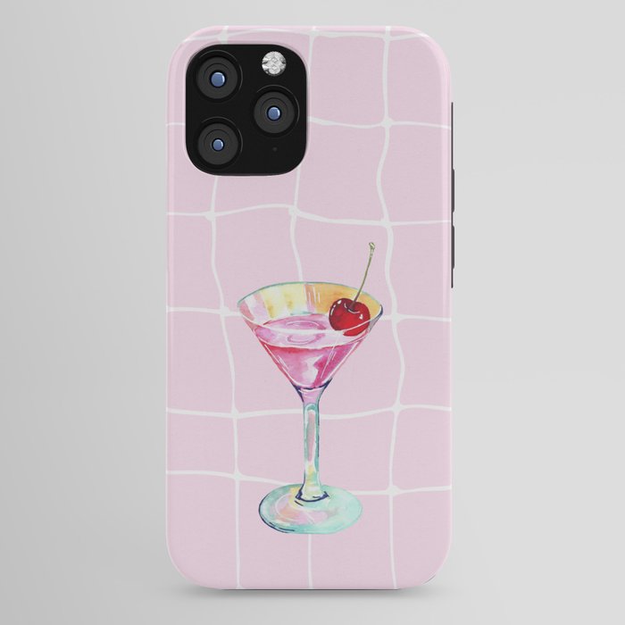 Pink Aesthetic Martini Glass with Cherry iPhone Case Gallery Image 44