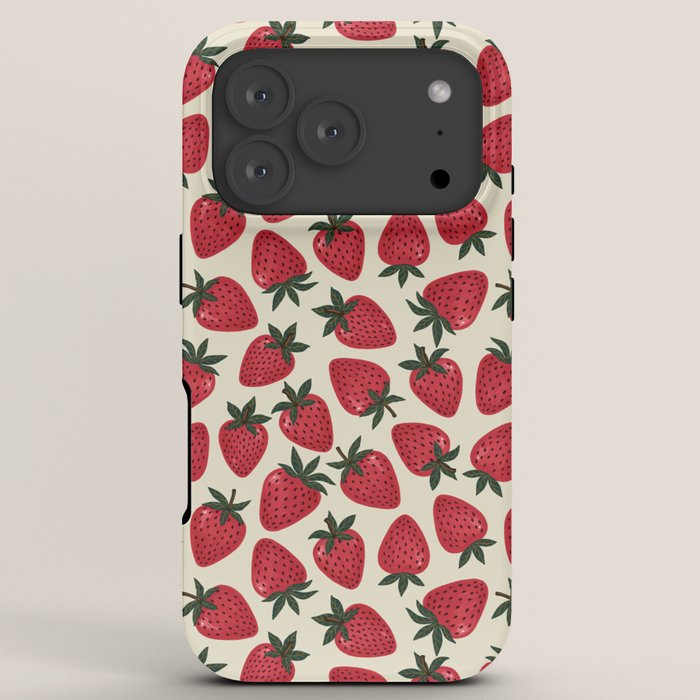 Hand Drawn Vintage Strawberry Pattern iPhone Case Gallery Image 7