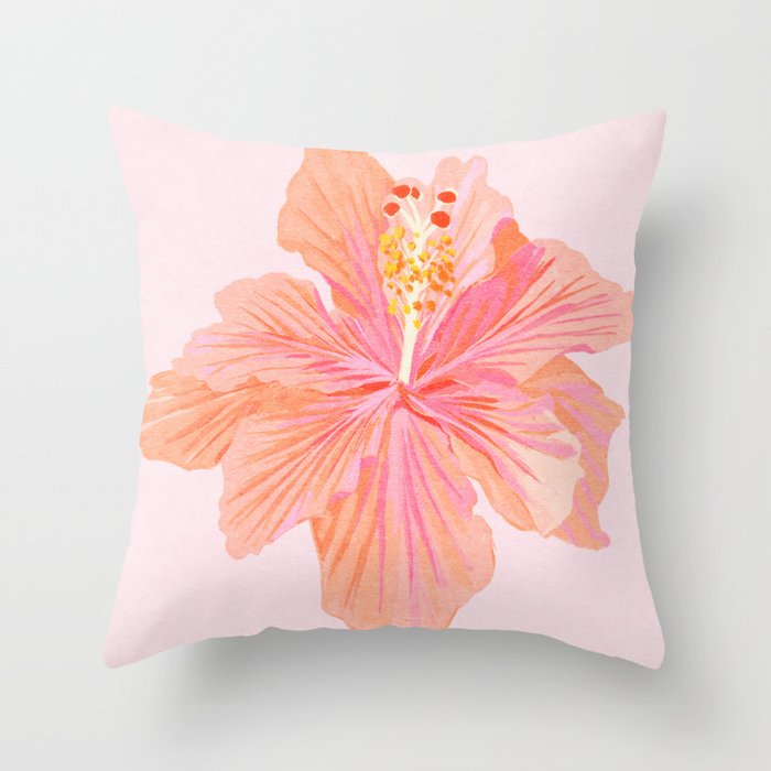 Hibiscus Flower Throw Pillow Gallery Image 4