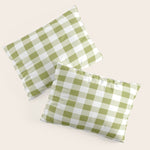 Gingham Large Green White Pillow Sham Gallery Image 1