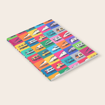 World Trains Grid Pattern Notebook Gallery Image 2