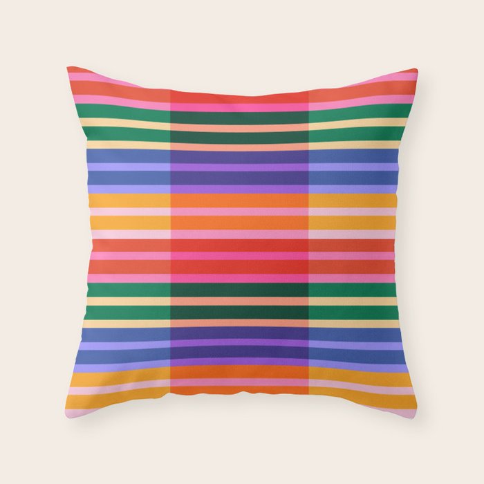 Color Block Stripes Throw Pillow Gallery Image 5