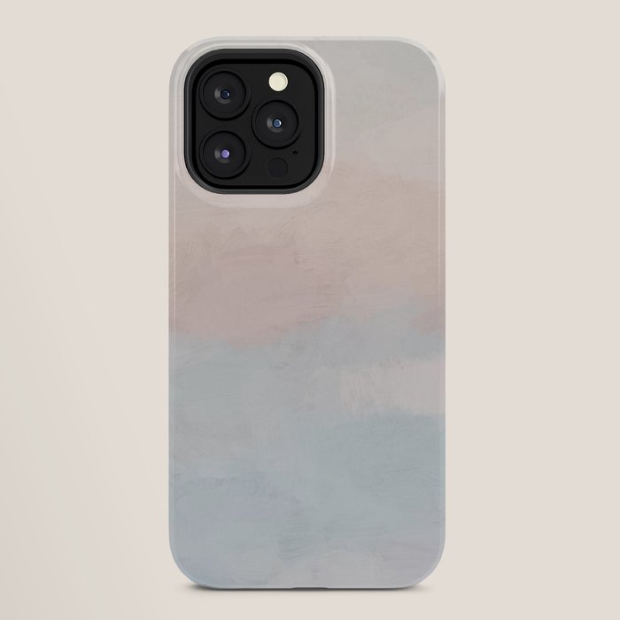 Soothing Seas I - Soft Pink and Blue Sunrise Horizon Ocean for Nursery Abstract Coastal Painting Art iPhone Case Gallery Image 28