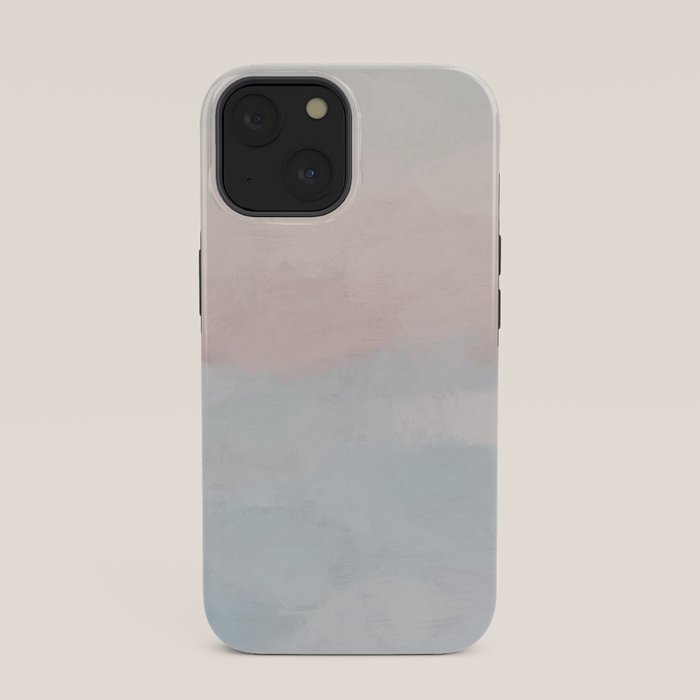 Soothing Seas I - Soft Pink and Blue Sunrise Horizon Ocean for Nursery Abstract Coastal Painting Art iPhone Case Gallery Image 33