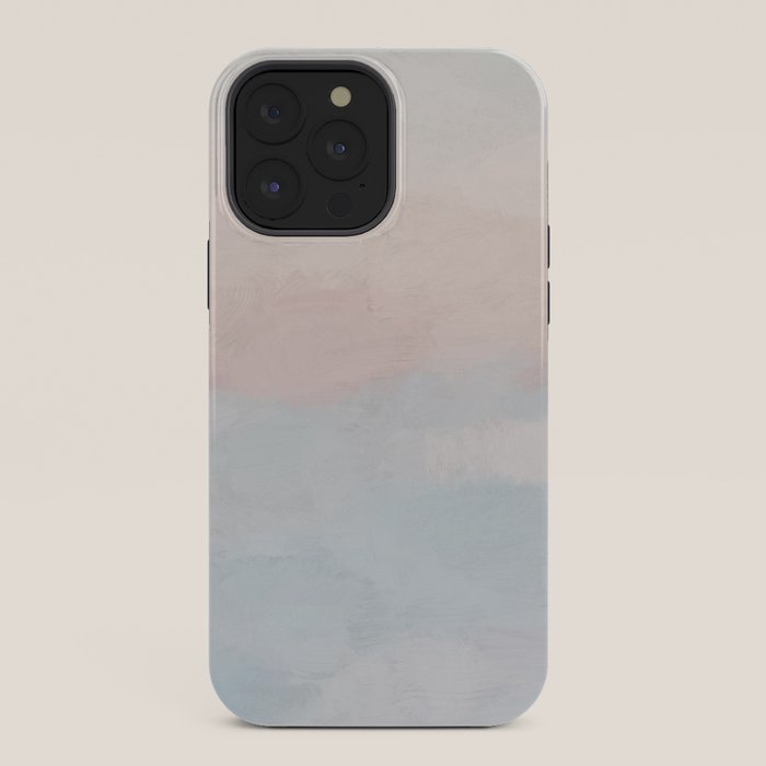 Soothing Seas I - Soft Pink and Blue Sunrise Horizon Ocean for Nursery Abstract Coastal Painting Art iPhone Case Gallery Image 36