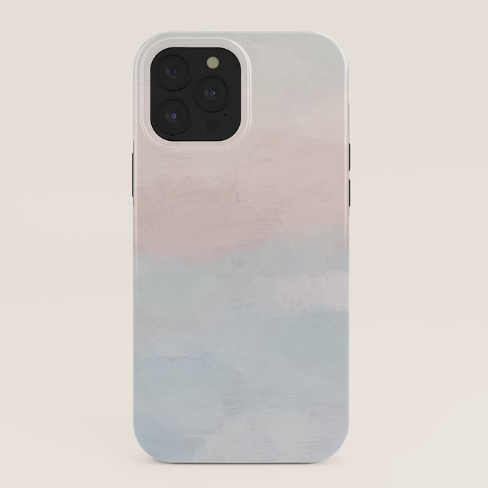 Soothing Seas I - Soft Pink and Blue Sunrise Horizon Ocean for Nursery Abstract Coastal Painting Art iPhone Case Gallery Image 40