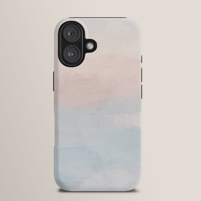Soothing Seas I - Soft Pink and Blue Sunrise Horizon Ocean for Nursery Abstract Coastal Painting Art iPhone Case Gallery Image 13