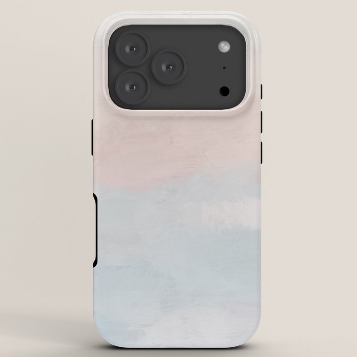 Soothing Seas I - Soft Pink and Blue Sunrise Horizon Ocean for Nursery Abstract Coastal Painting Art iPhone Case Gallery Image 7