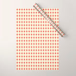 Mid Century Modern Atomic Stars Grid in Retro Christmas Red and Cream Wrapping Paper Gallery Image 1