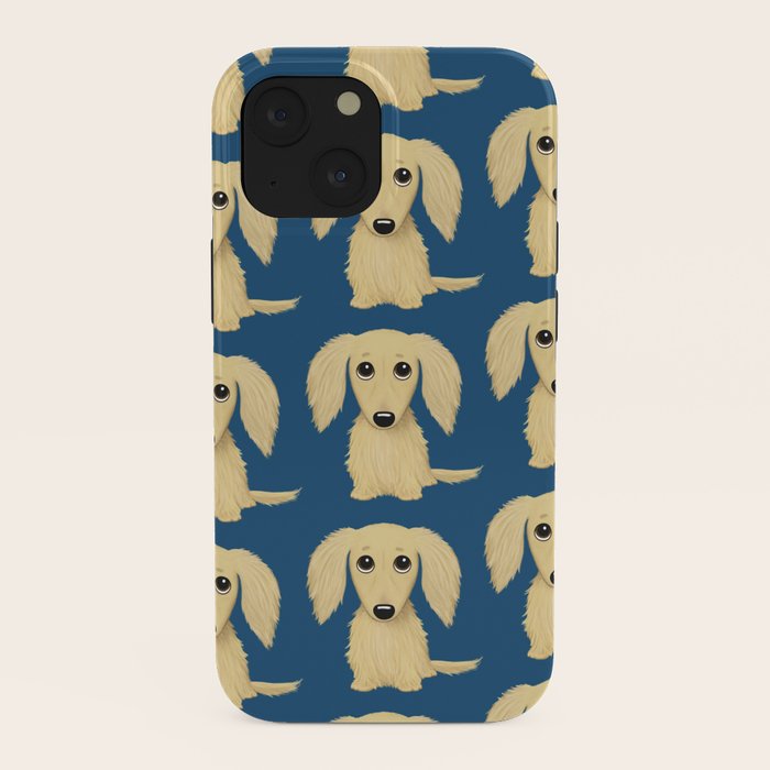 Longhaired Cream Dachshund Cartoon Dog iPhone Case Gallery Image 38