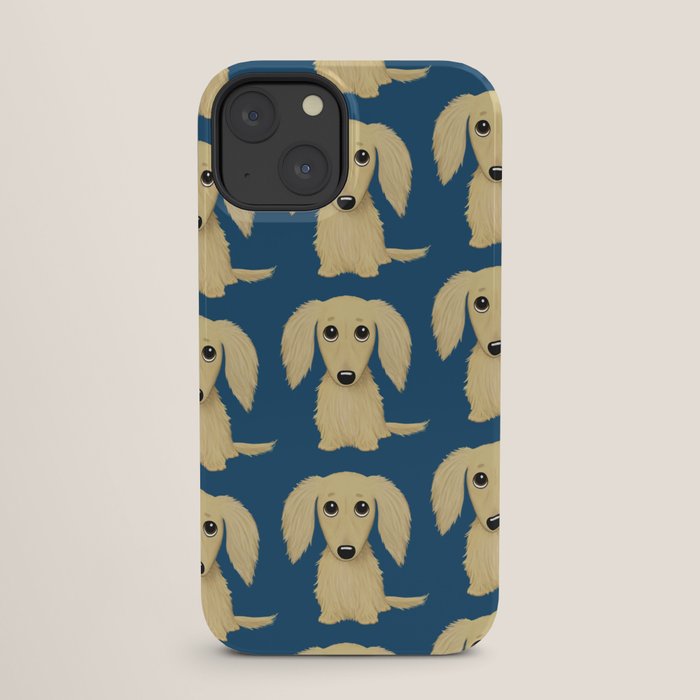 Longhaired Cream Dachshund Cartoon Dog iPhone Case Gallery Image 25