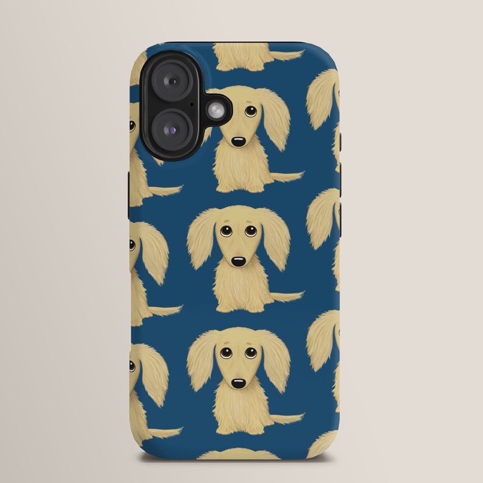 Longhaired Cream Dachshund Cartoon Dog iPhone Case Gallery Image 13