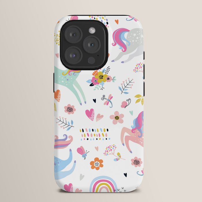 Magical Pastel Unicorn Floral iPhone Case Gallery Image 15