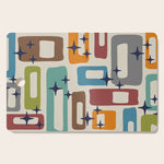 Retro Mid Century Modern Abstract Pattern 224 Atomic Googie Cutting Board Gallery Image 1