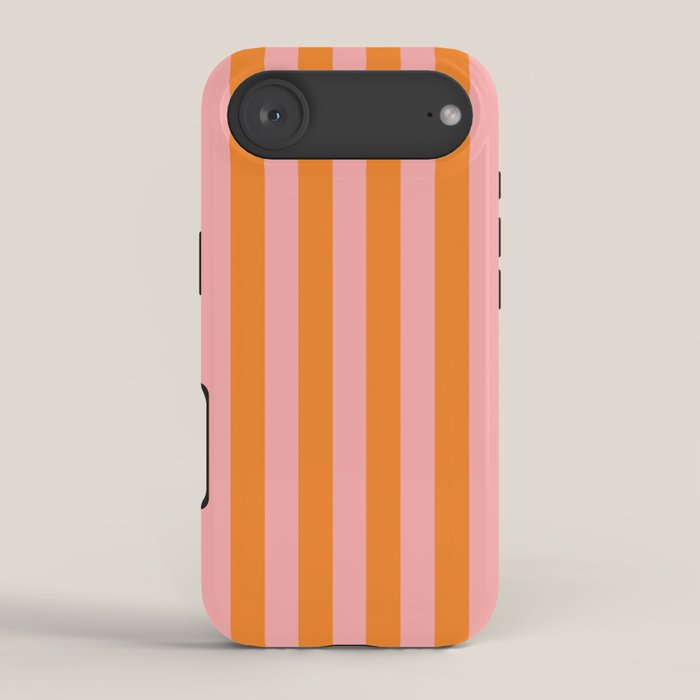 Bold Vertical Stripes Pattern (pink/orange) iPhone Case Gallery Image 2