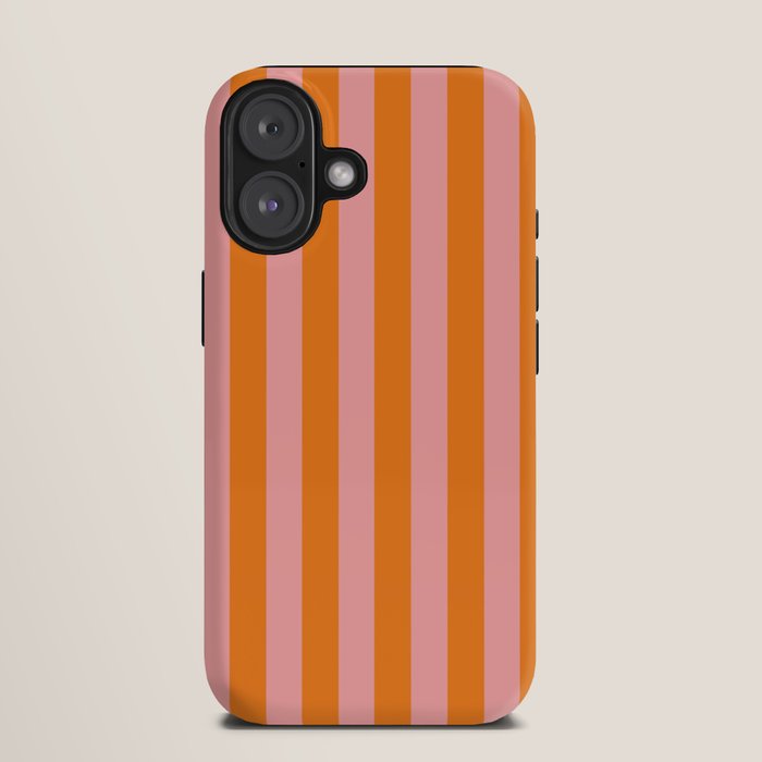Bold Vertical Stripes Pattern (pink/orange) iPhone Case Gallery Image 9
