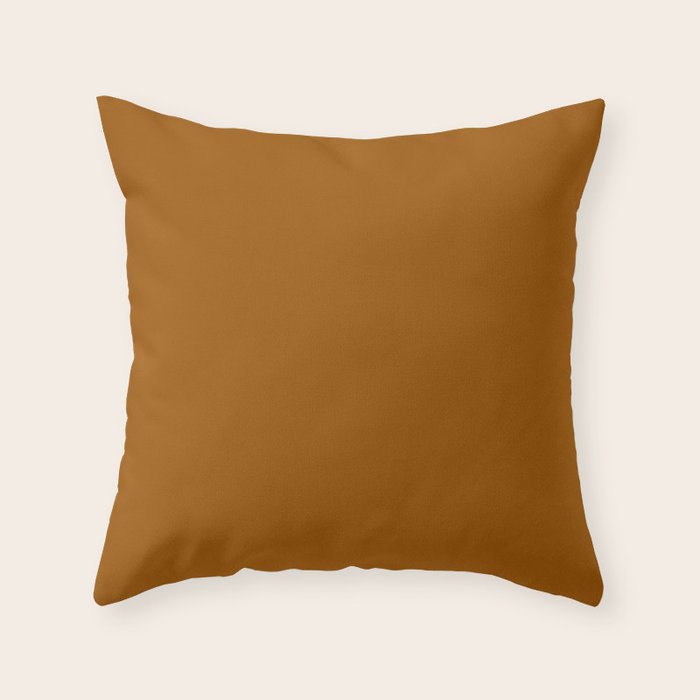 Burnt Orange Solid Color Throw Pillow Gallery Image 3