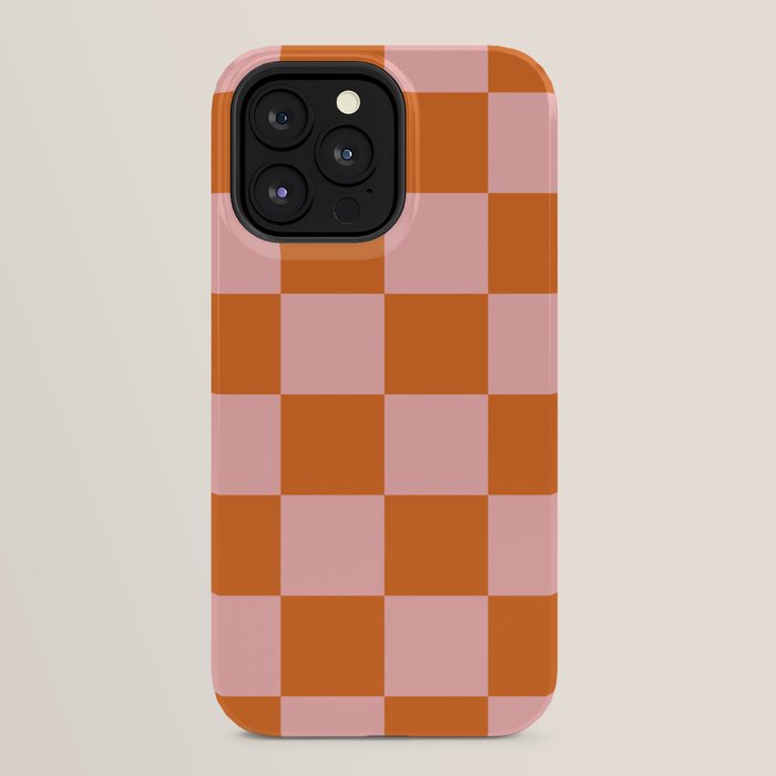Checkerboard Check Pattern in Pink and Orange iPhone Case Gallery Image 24