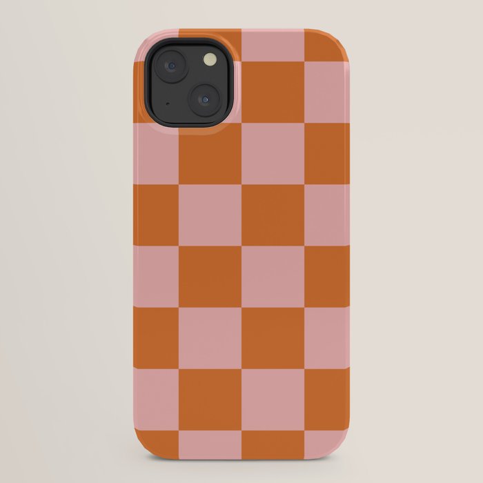 Checkerboard Check Pattern in Pink and Orange iPhone Case Gallery Image 30